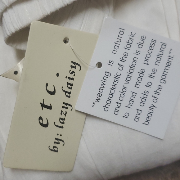 White Sheer Wide Leg Elastic Waistband Etc. By lazy daisy Boho Palozza Pants - Picture 8 of 13